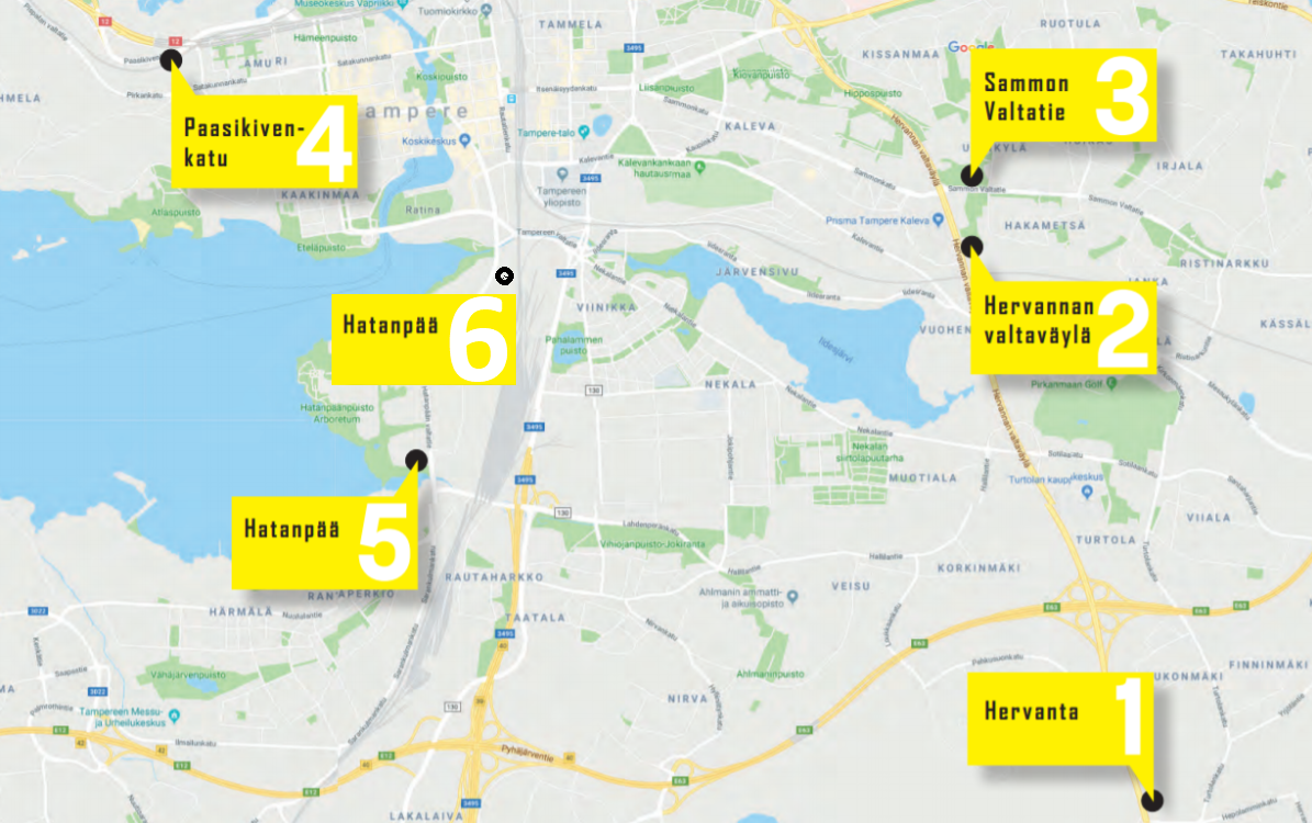 Tampereen ulkomanonta – led-taulut Tampereella